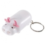 Cute Cow Keychain With 2-LED Flashlight