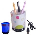 4 Port USB Hub Pen Holder With LED Light