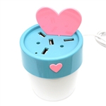 4 Ports USB Hub with White LED Light Decor Lamp for Laptop Computer