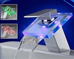 Color Changing LED Waterfall Bathroom Sink Faucet