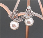 Butterfly Pearl Earrings/Fashion Alloy Jewelry