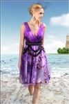 Elegant Purple V-neck Cocktail Party Dress Evening Gowns