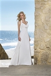 A-line Ruffled Bare Back Chiffon Bridal Dress
