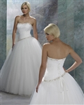 Gentel Ruffled Strapless Bridal Gown with Beading Tube Dress