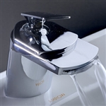 Contemporary Waterfall Bathroom Sink Faucet (Chrome Finish)