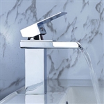 Contemporary Waterfall Bathroom Sink Faucet (Chrome Finish)