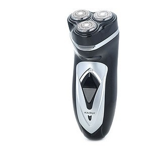 KAIRUI 3W Car Charger/AC Powered Tri-Floating Loop Speed Foil Shaver Razor - Black (DC 12V/AC 220V)
