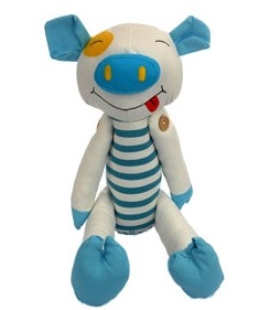 Stylish Fabric Art Pig Doll Toy - Blue + White (Posture Adjustable)