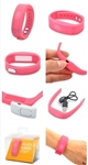Bluetooth V2.0 Incoming Call Vibrate Alert Alarm Anti-lost Band Bracelet - Pink (90-Hour Standby)
